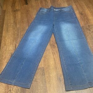 💙 Original Wide leg side zip jeans waist 16.5 inseam 26 no brand gently used